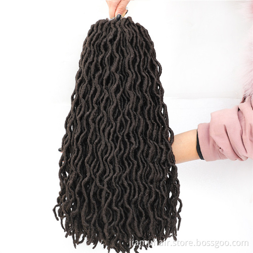 18 inch Curly Faux Locs Braiding Hair Dreadlocs Synthetic Gypsy Locs Crochet Hair Extensions Goddess Locs Ombre Color